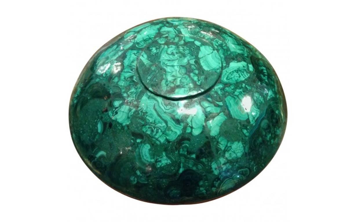 Other Tessellated Large Malachite and Bronze Bowl