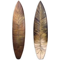Tomek Sadurski Hand-Painted Feather Surfboard
