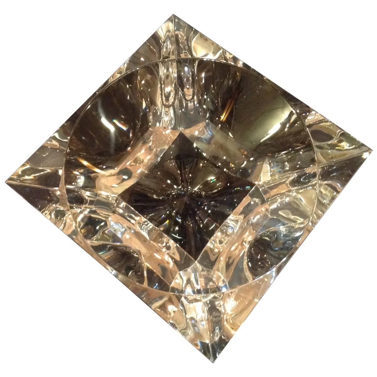 American Modernistic Lucite Diamond Bowl For Sale