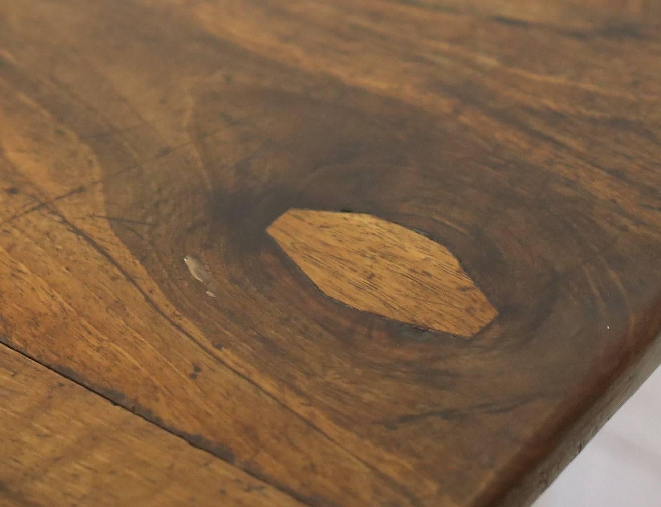 17th-18th century Italian long rustic dining table with three drawers, original finish.

Apron height: 24 inches