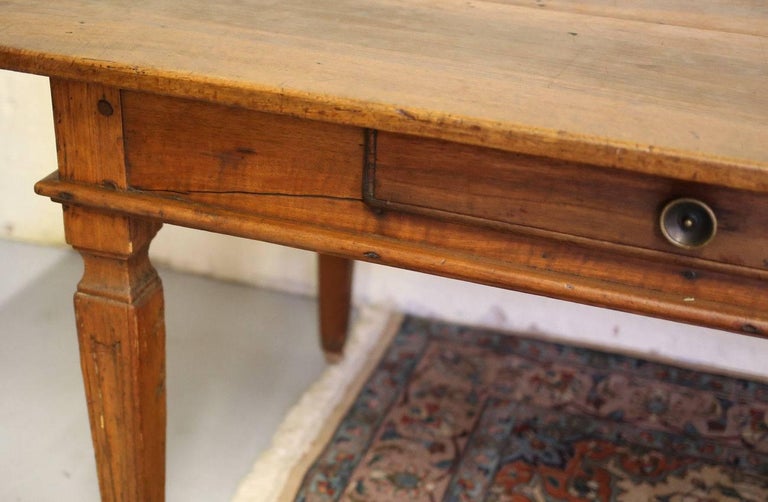 17th 18th Century Italian Long Rustic Dining Table With Three