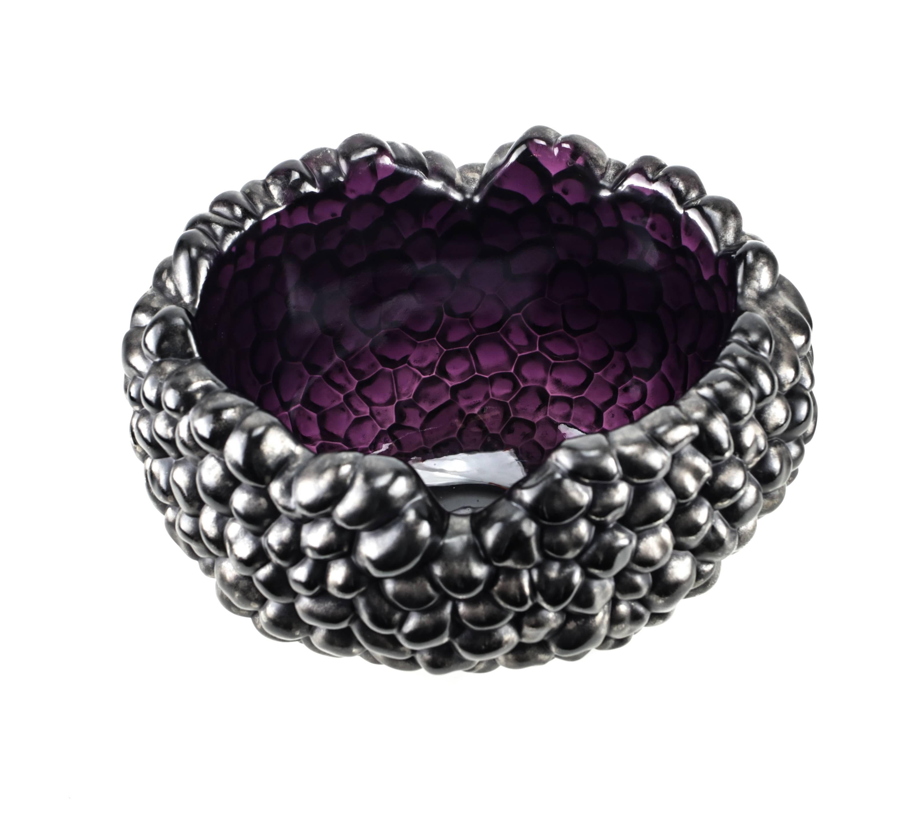 Lalique Platinum Painted Amethyst 