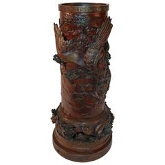 French/Oriental Motif Meiji Period Candlestick Holder