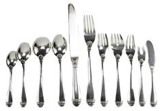 11-Piece Sterling Silver Flatware Service for 12 in French Empire by Buccellati