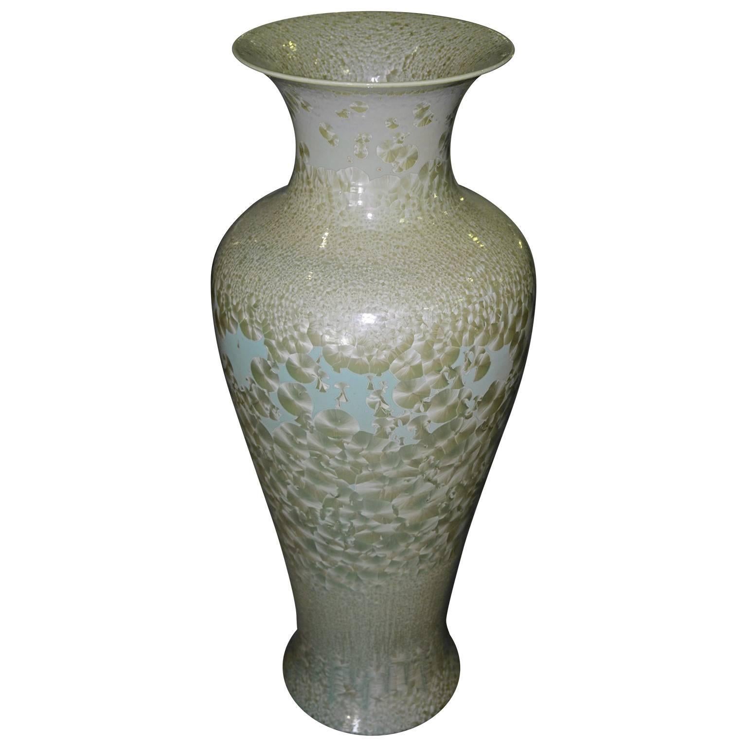 Hong Kong Set of Three Celadon Porcelain Floor Vases