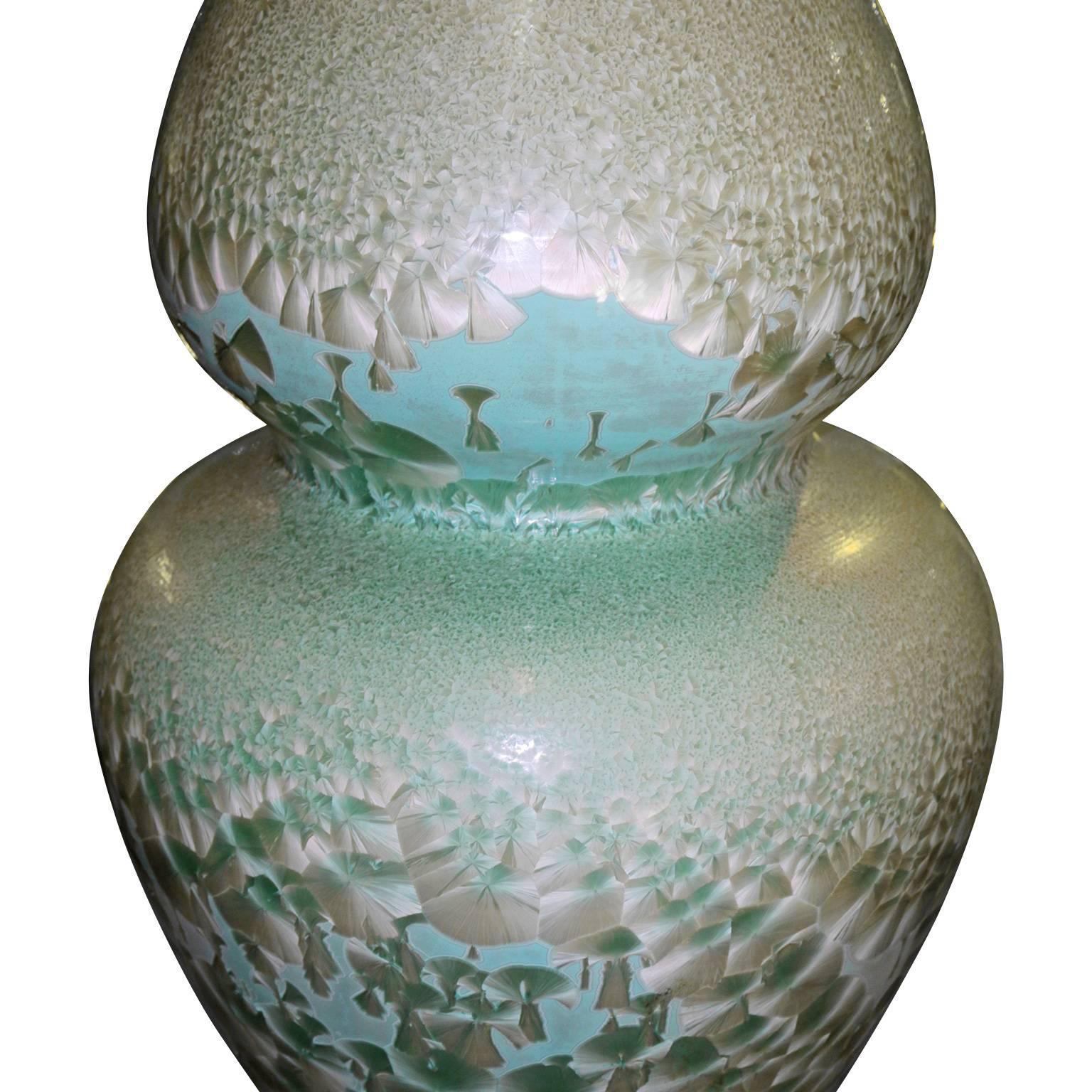 Set of Three Celadon Porcelain Floor Vases 1