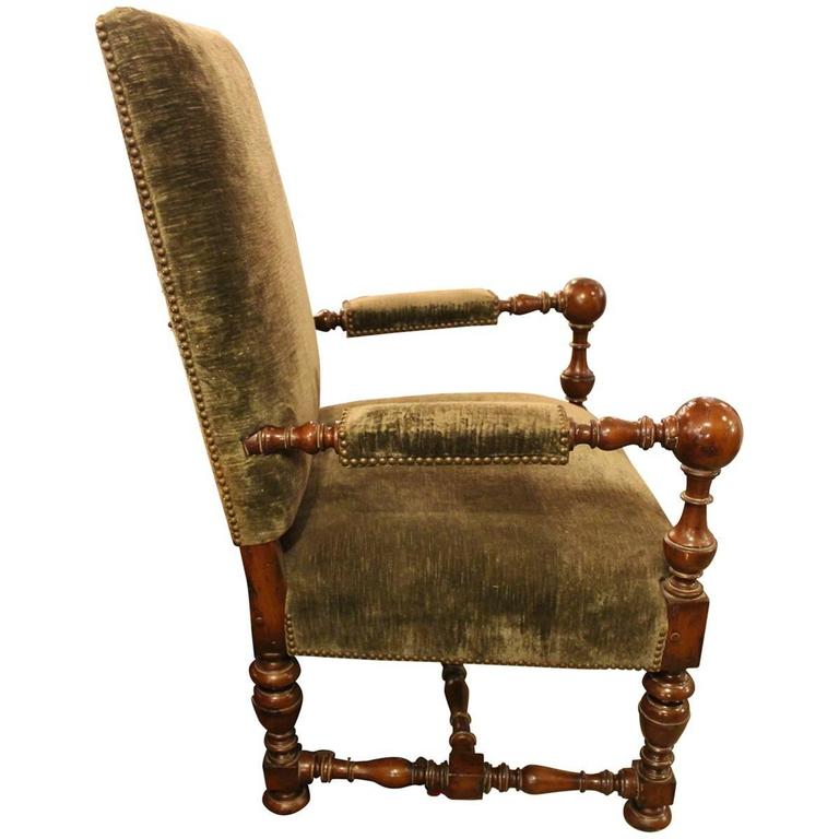 Mimi London Set of Twelve Velvet and HandCarved Walnut Dining Chairs