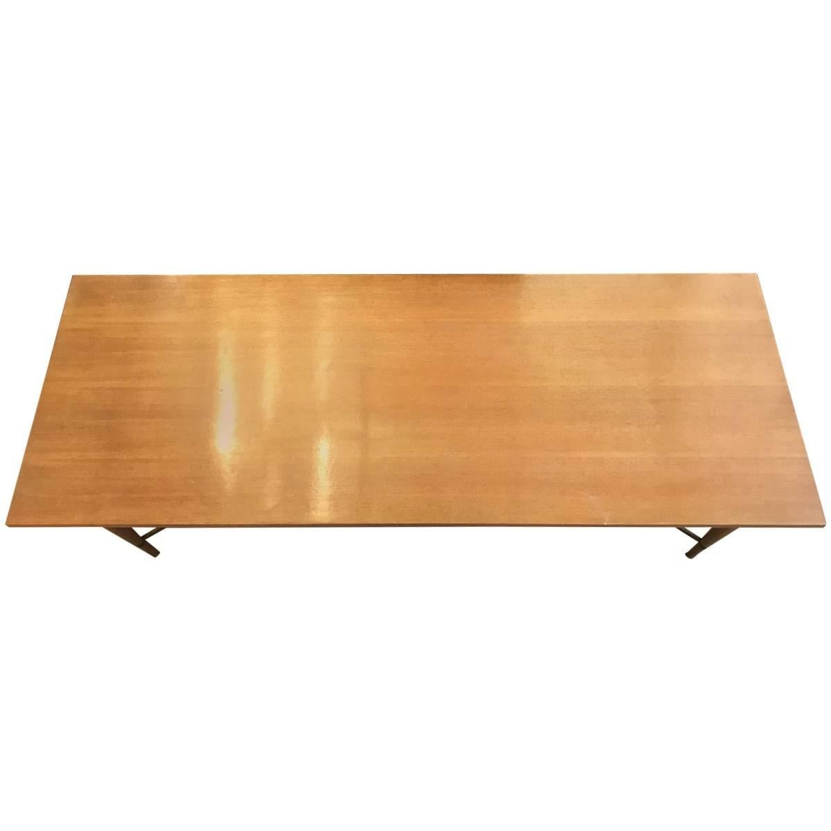 Paul McCobb Mid-Century Mahogany and Brass Cocktail Table In Good Condition In Pasadena, CA