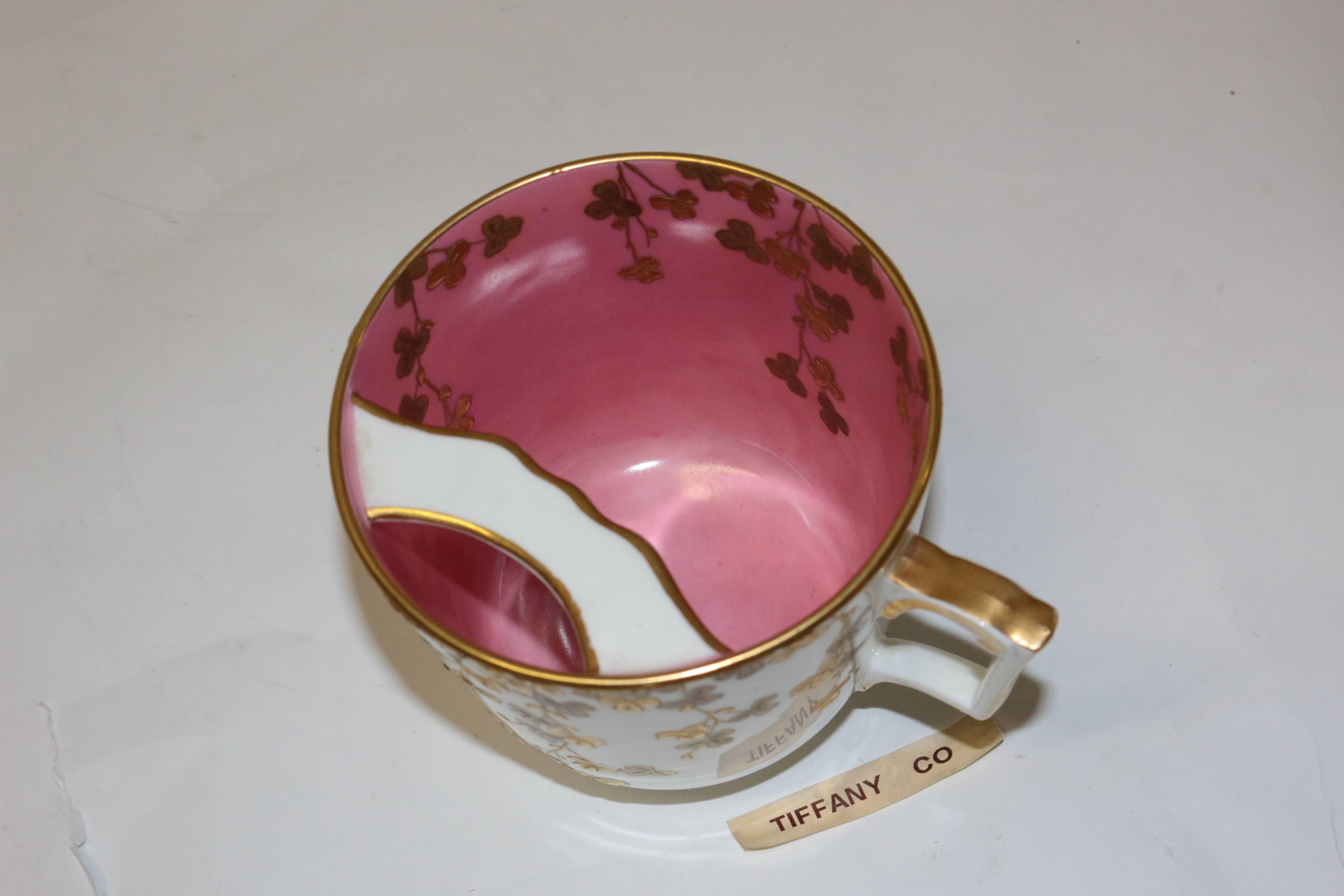 American Vintage Tiffany & Company Mustache Cup and Saucer For Sale