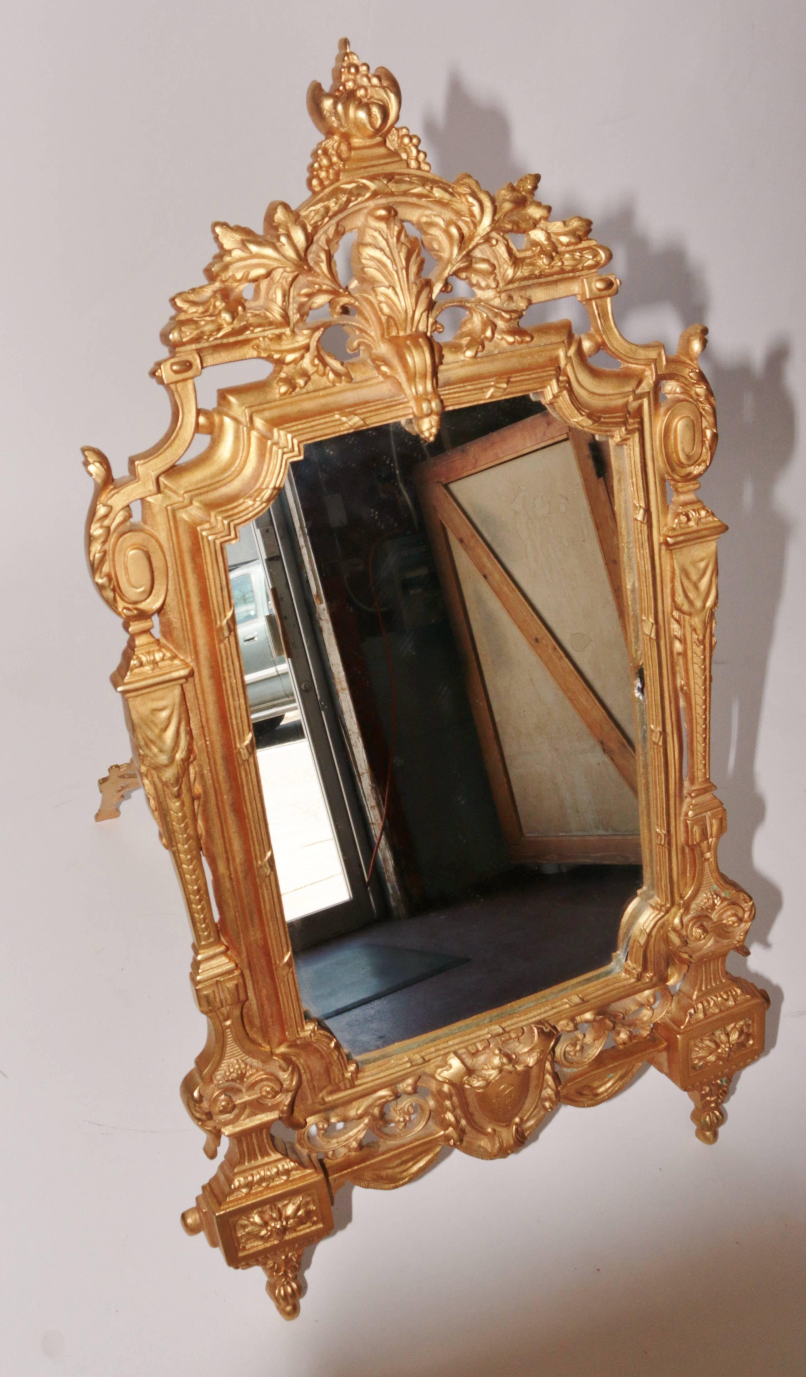 Very fine antique ormolu over bronze mirror, picture frame in excellent condition.