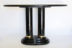 Henredon Pedestal Modern Black Lacquer Console Table