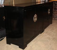 Mid-Century Baker Black Credenza Buffet