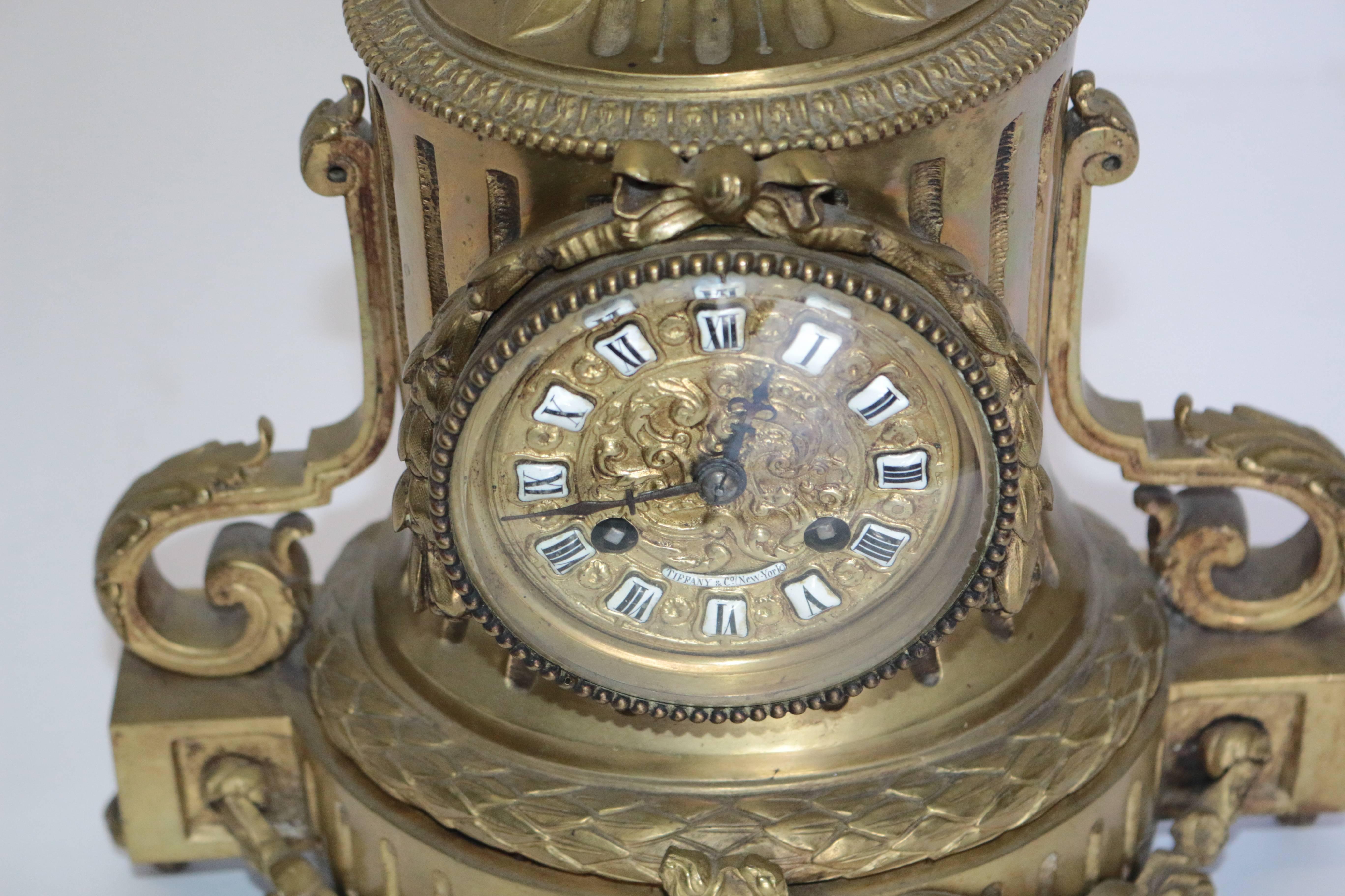 tiffany mantel clock antique