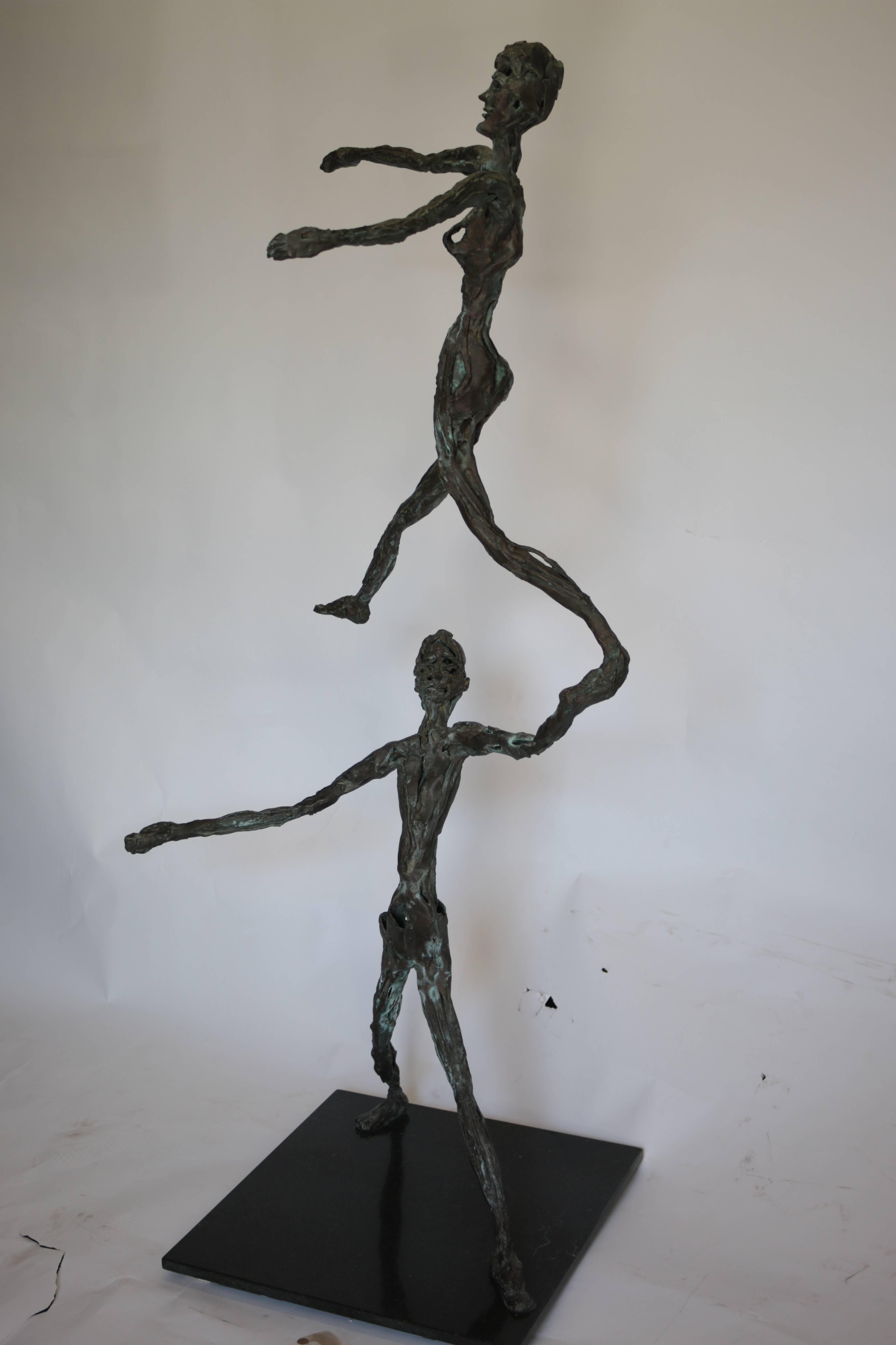 Late 20th Century Large Mid-Century Modern Figurative Brutalist Bronze Sculpture