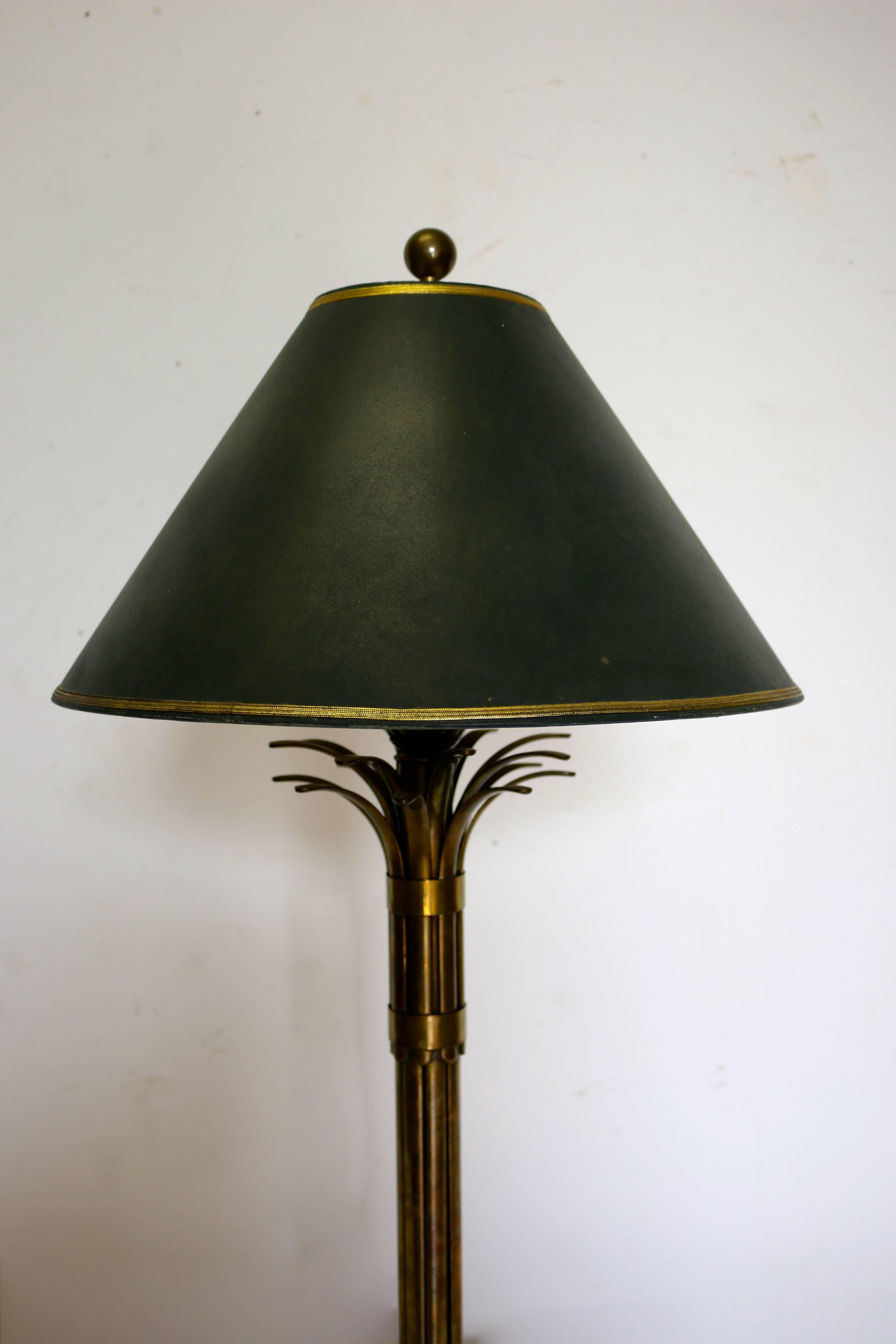 Mid-20th Century Mid-Century, Modern Brass Stylized Palm Tree Table Lamp For Sale