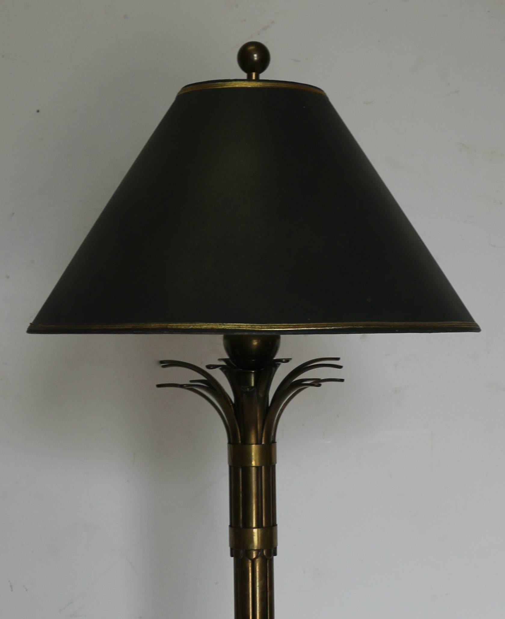 Mid-Century, Modern Brass Stylized Palm Tree Table Lamp For Sale 1