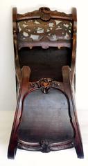 Hand-Carved Antique Mahogany Wood Sled
