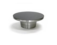 Vintage Modern Aluminium Mirrored Top Round Cocktail Table