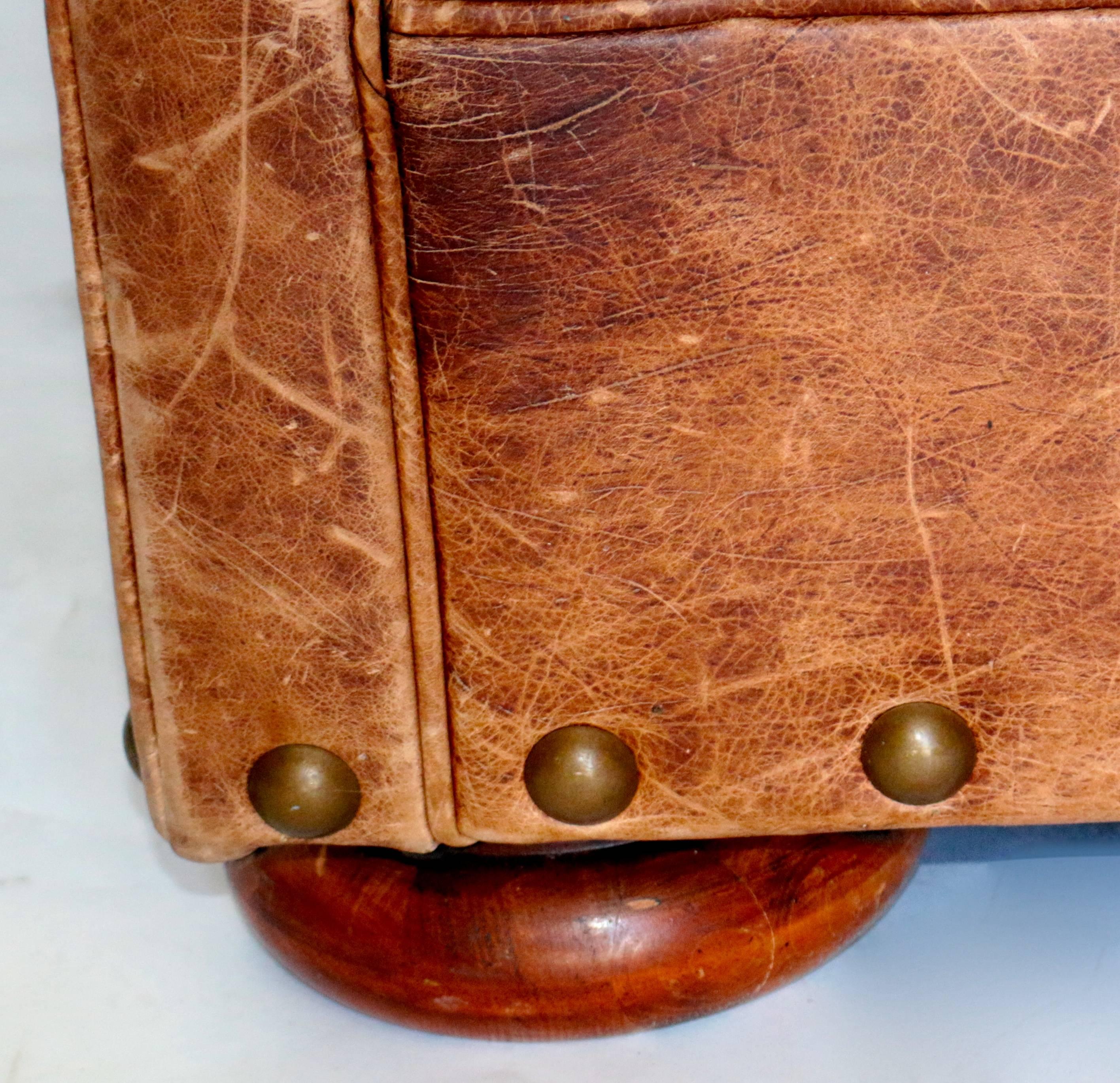 American Ralph Lauren Distressed Writers Leather Club Chair