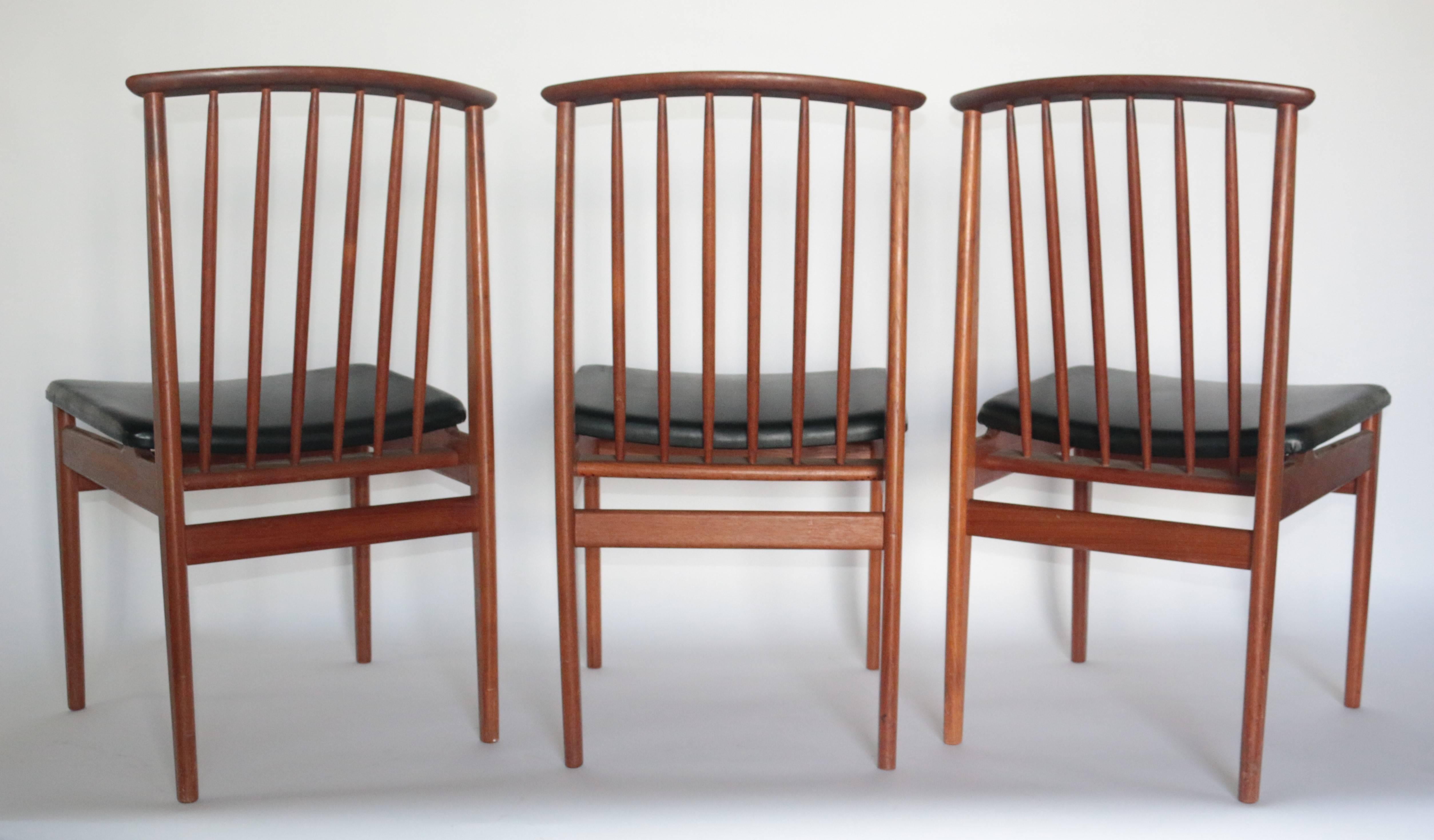 Set of Six Mid-Century Teak Dinning Chairs by DUX 1