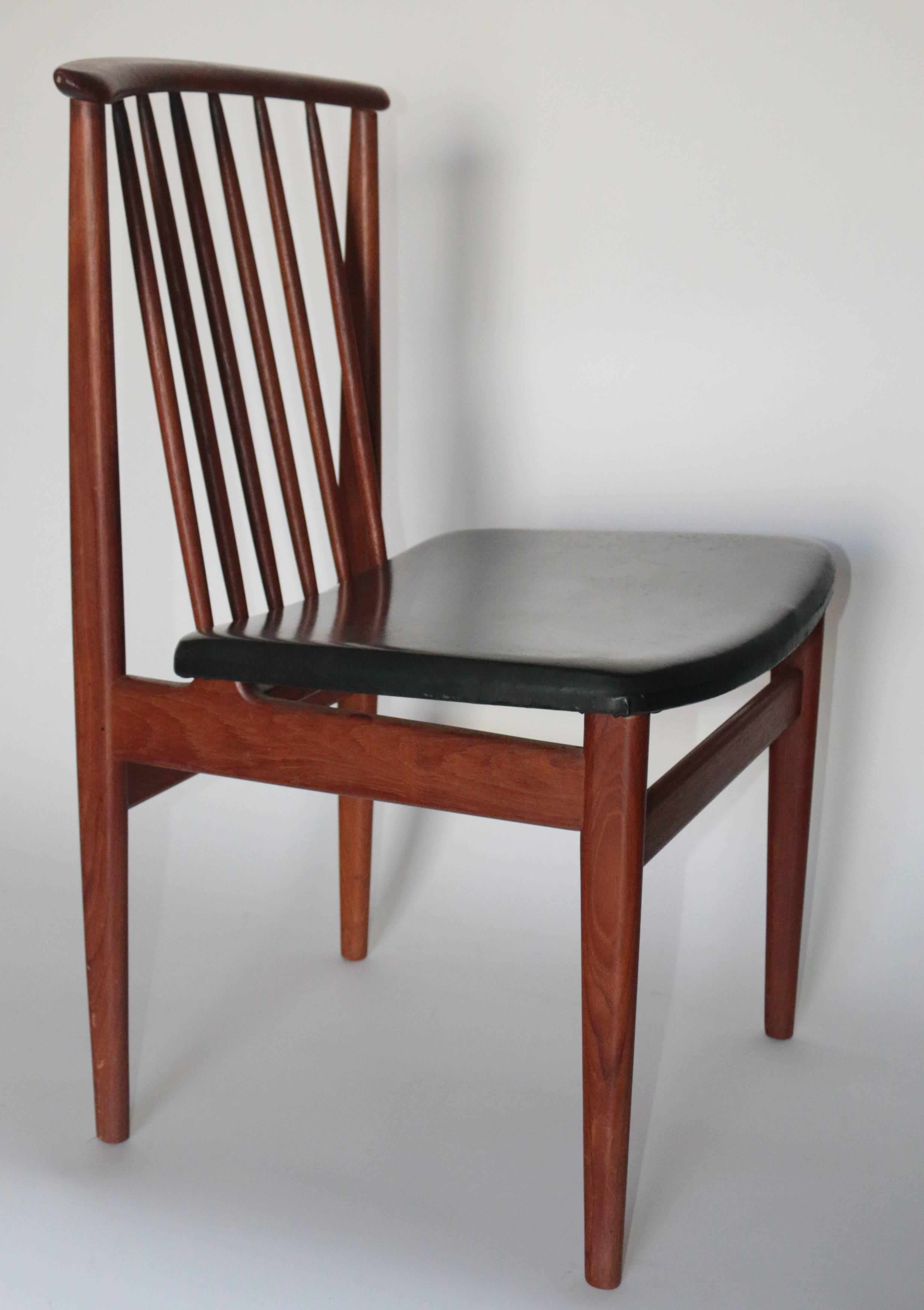 Set of Six Mid-Century Teak Dinning Chairs by DUX 2