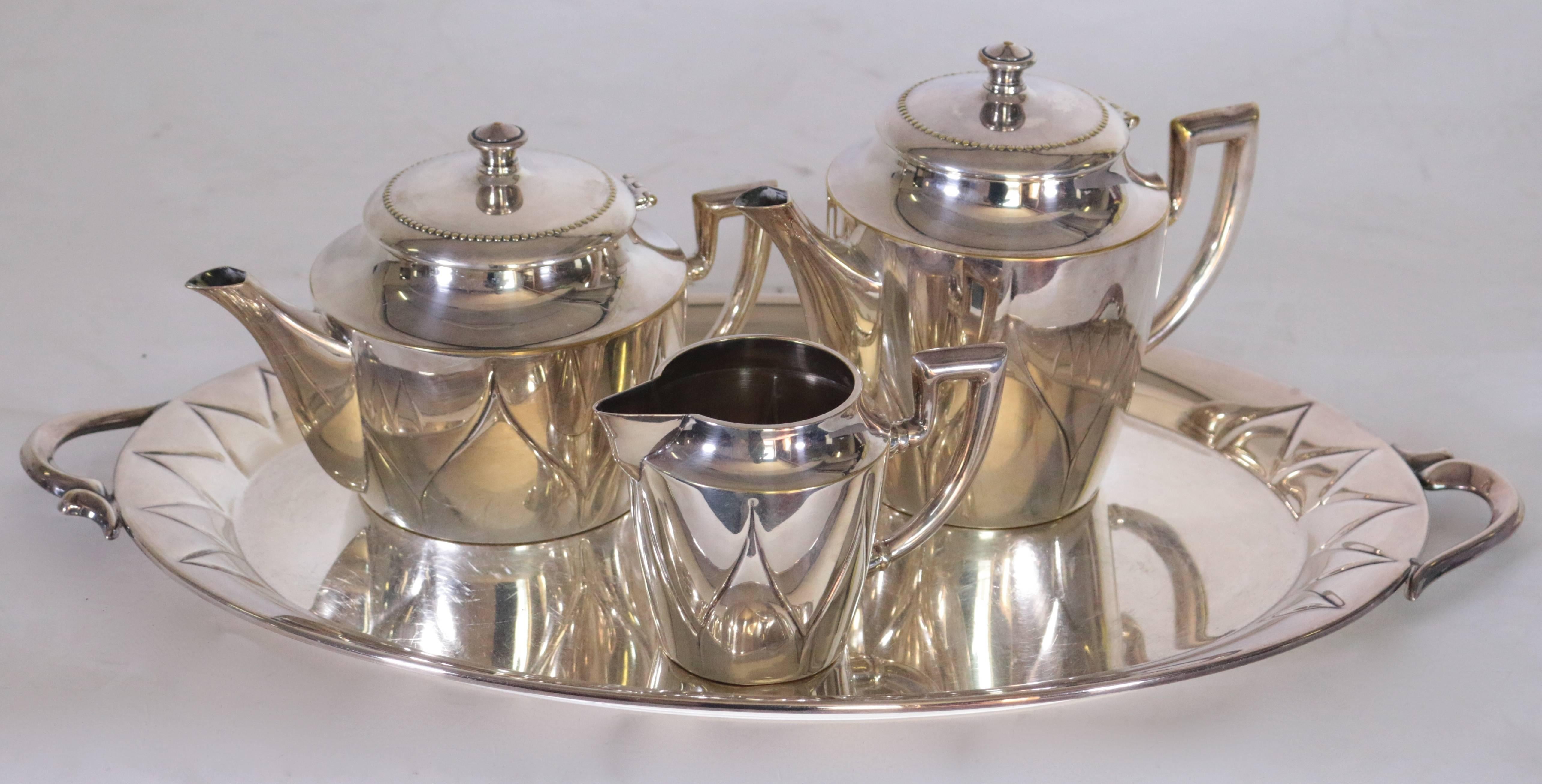 19th Century Silver Plate Tea Set For Sale 1