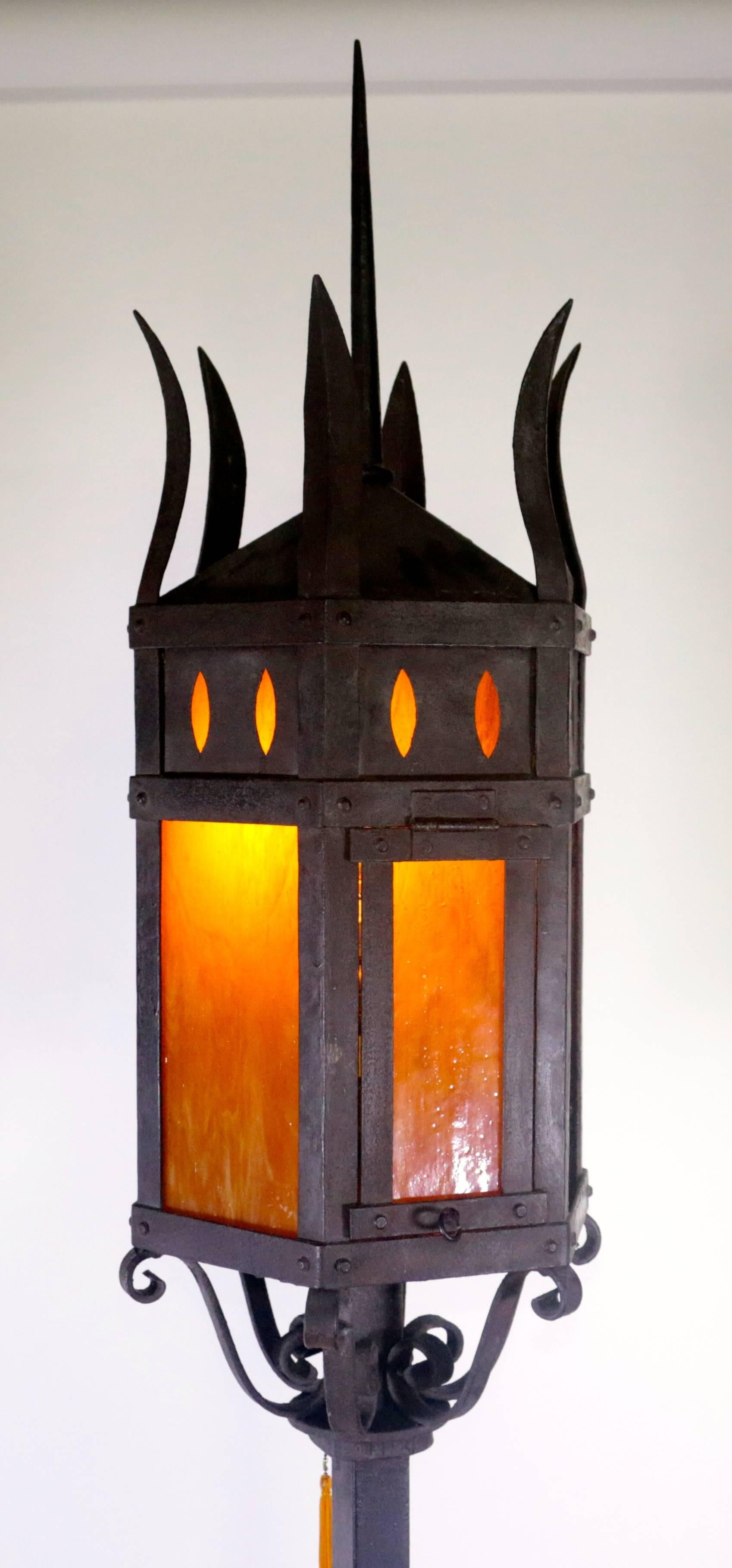 Wrought Iron Spanish Revival 19th Century Floor Lamp