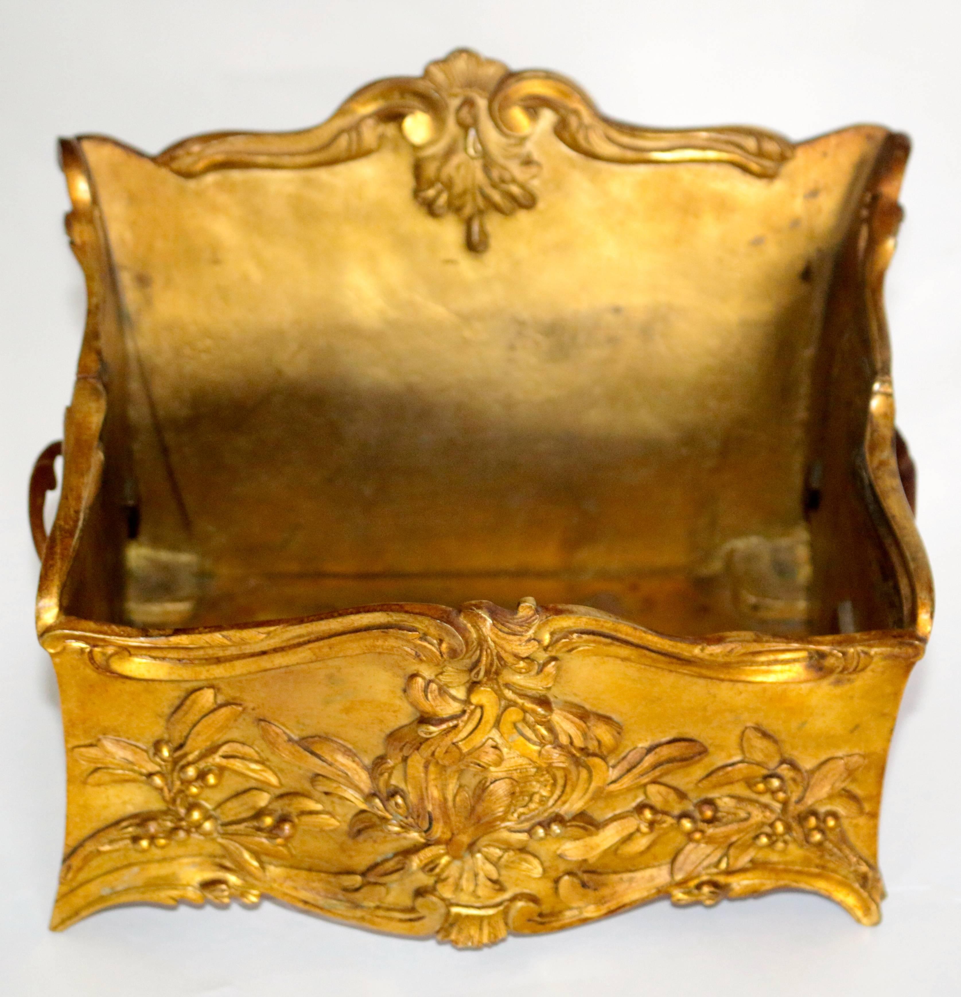 Hand-Crafted 19th Century French Decorated Gilt Bronze Box