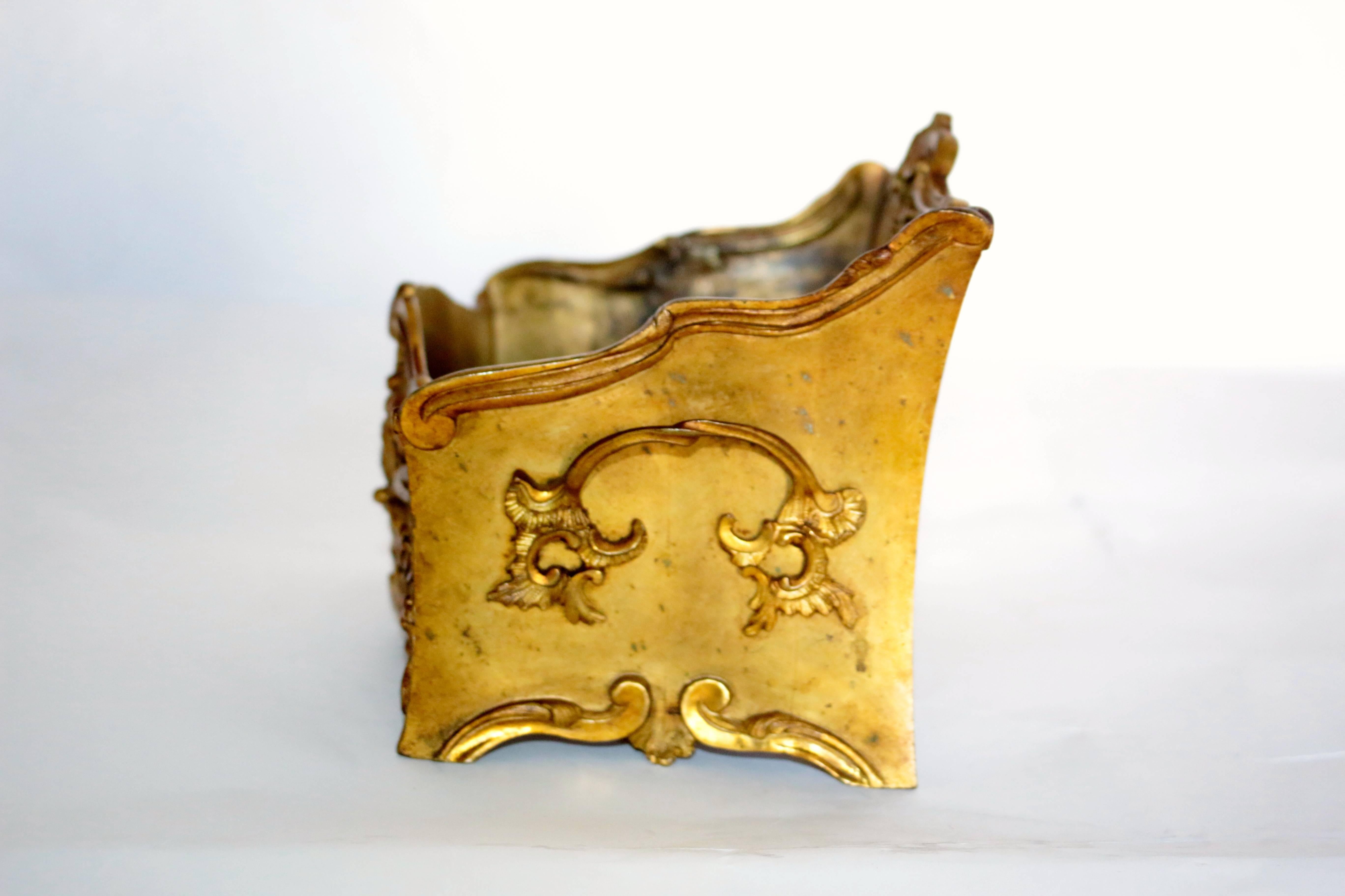 19th Century French Decorated Gilt Bronze Box In Excellent Condition In Pasadena, CA