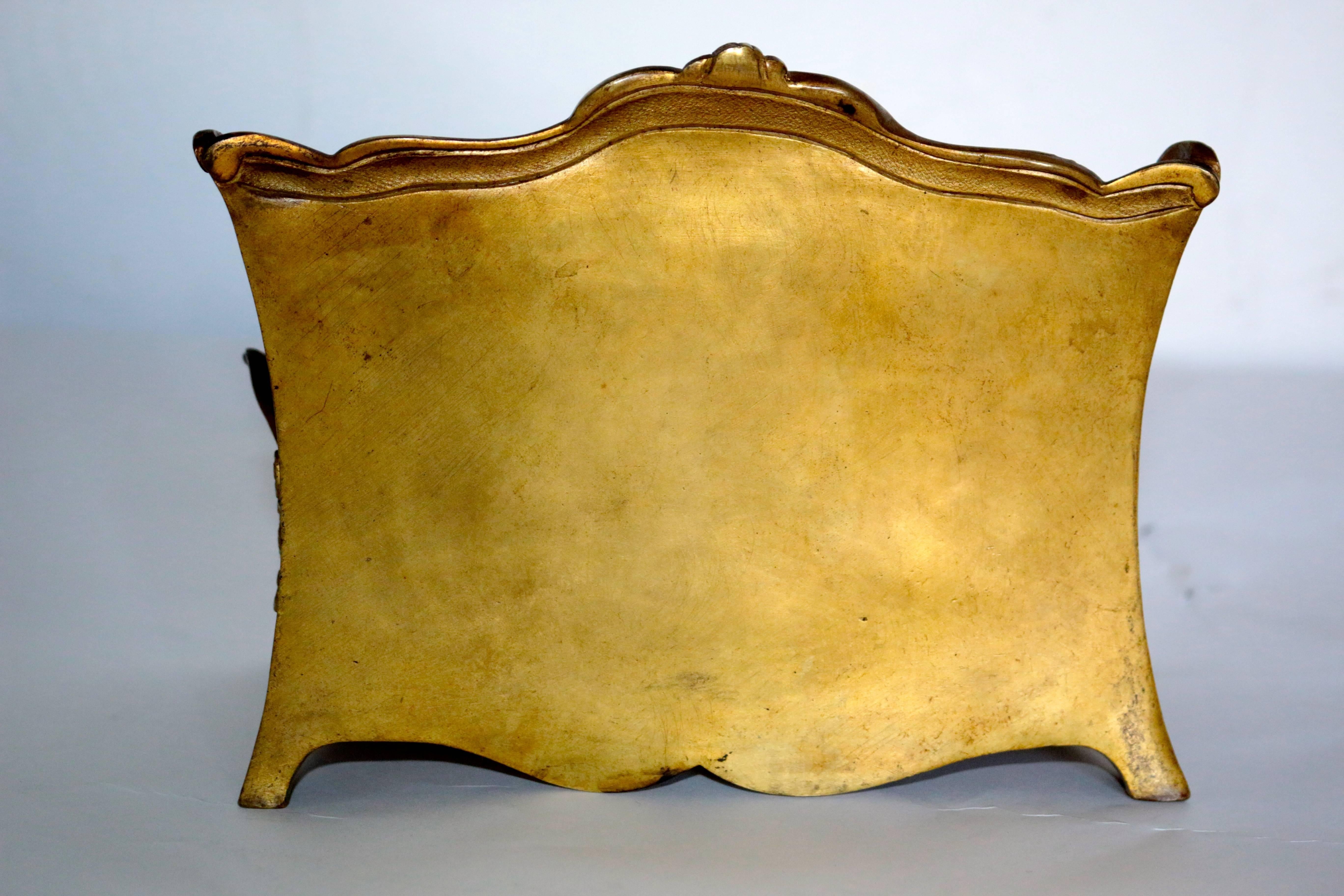 19th Century French Decorated Gilt Bronze Box 4