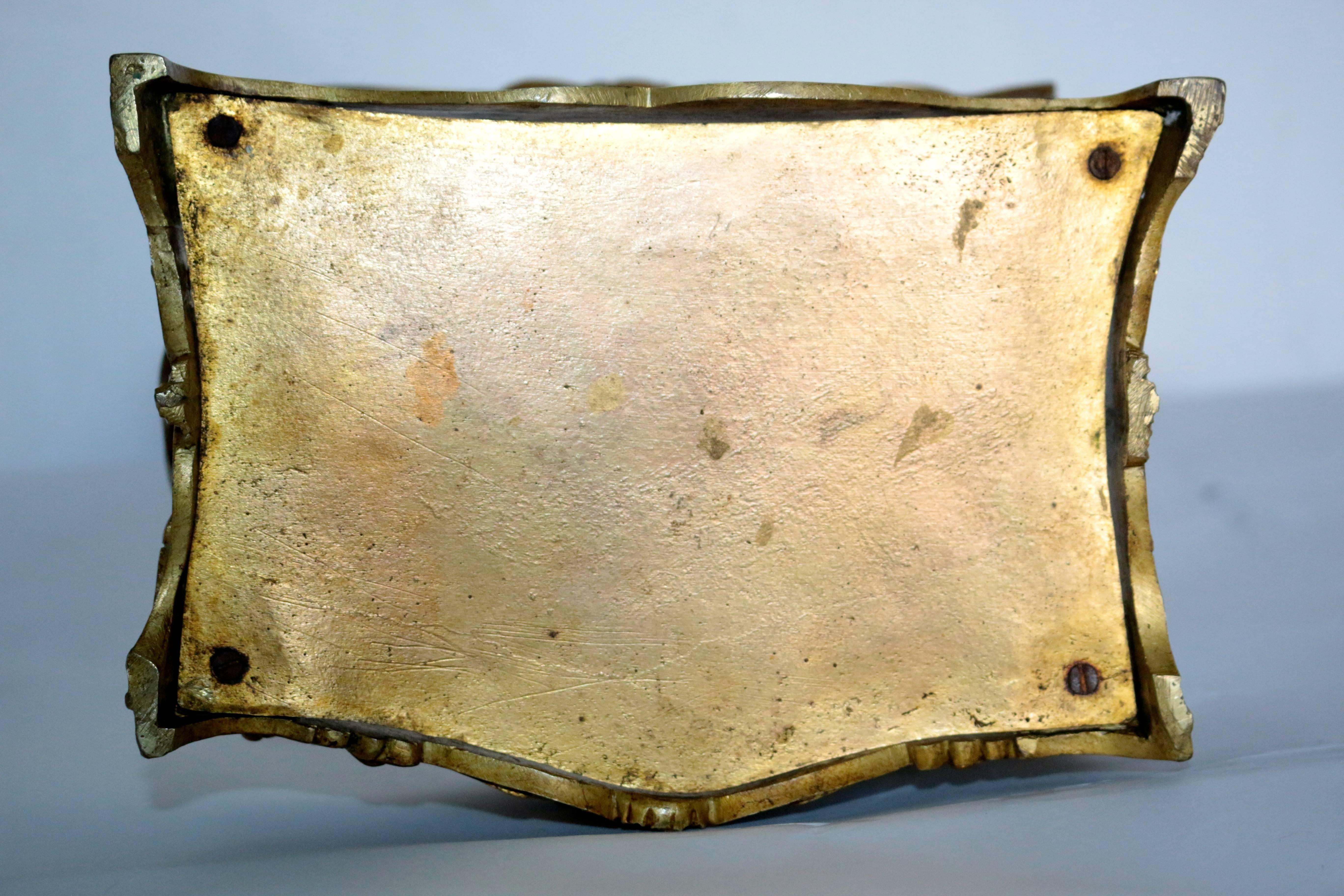 19th Century French Decorated Gilt Bronze Box 5