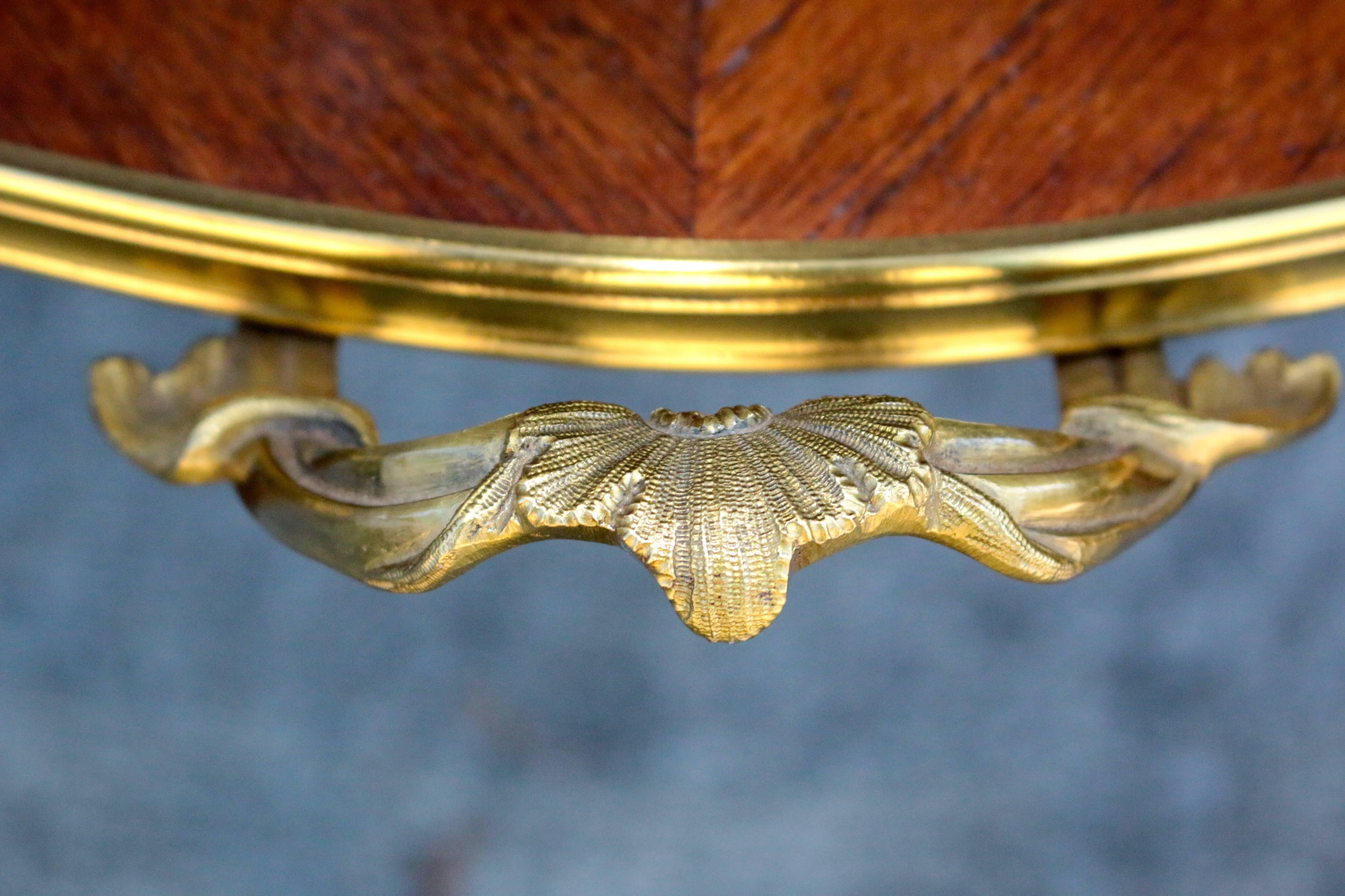19th Century Gilded Inlayed French Two-Tier Desert Side Table For Sale 5