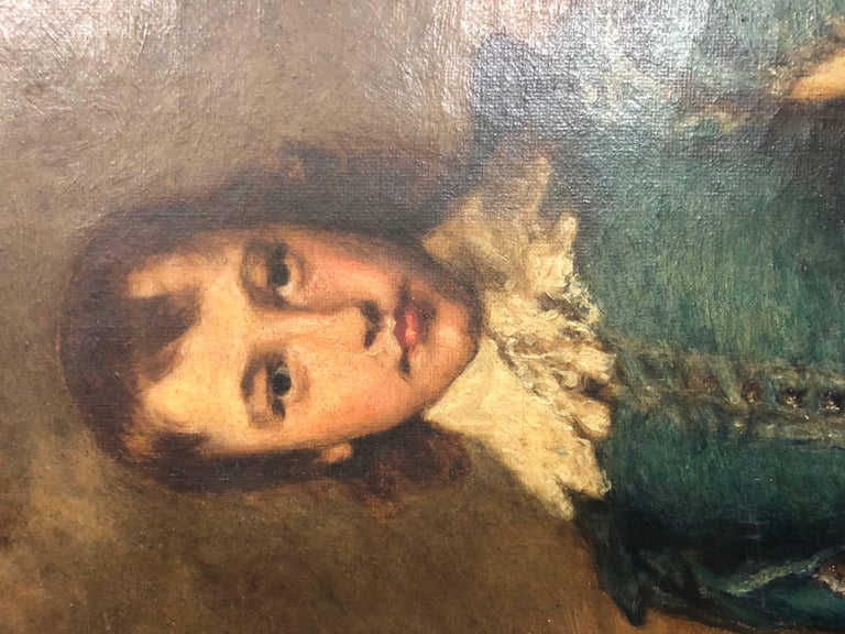 Oil Painting Blue Boy after Gainsborough by Robert Crozier For Sale at