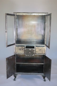 Industrial Modern 1920s Steel Metal Medical Cabinet