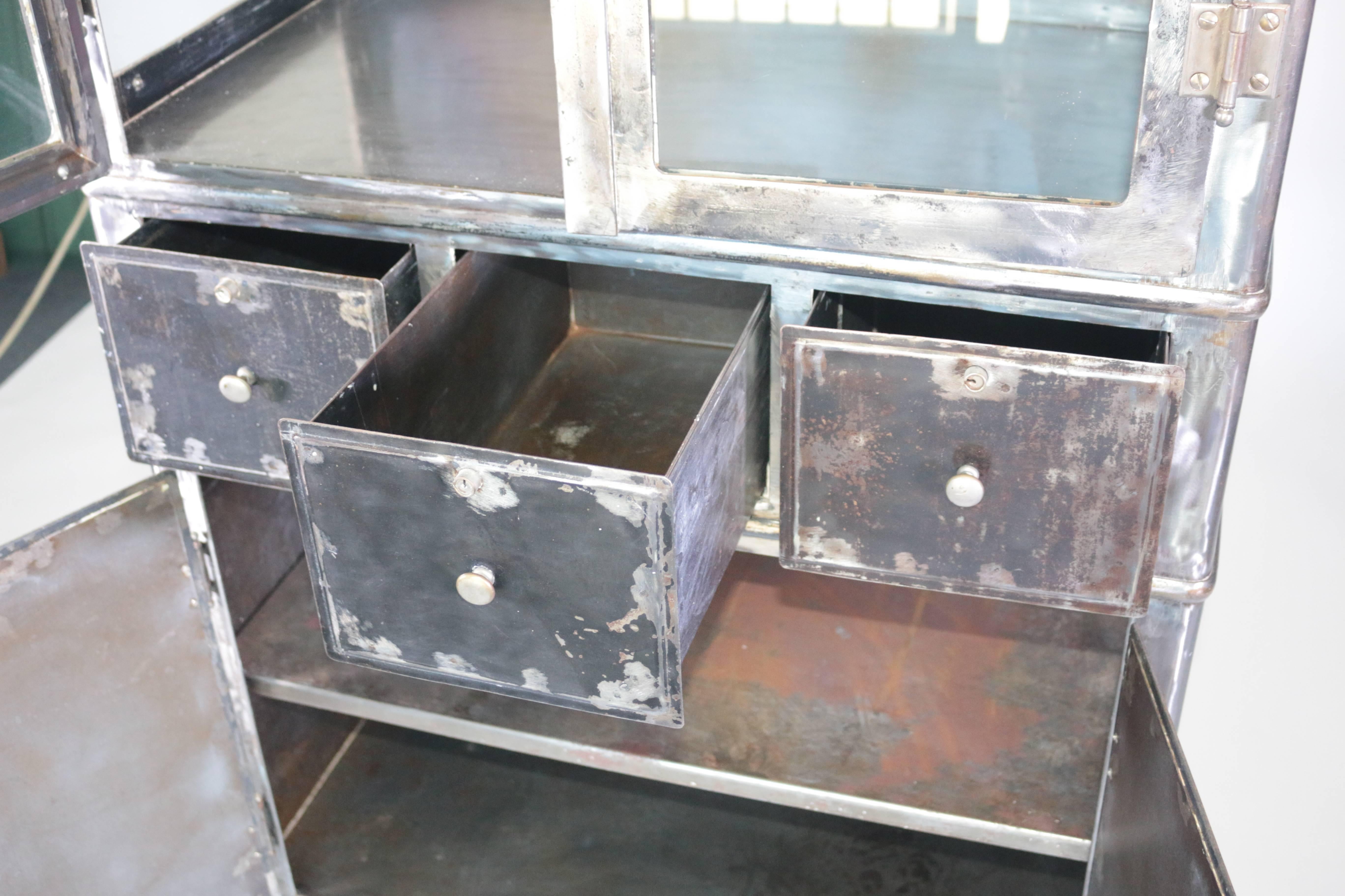 vintage steel medical cabinet