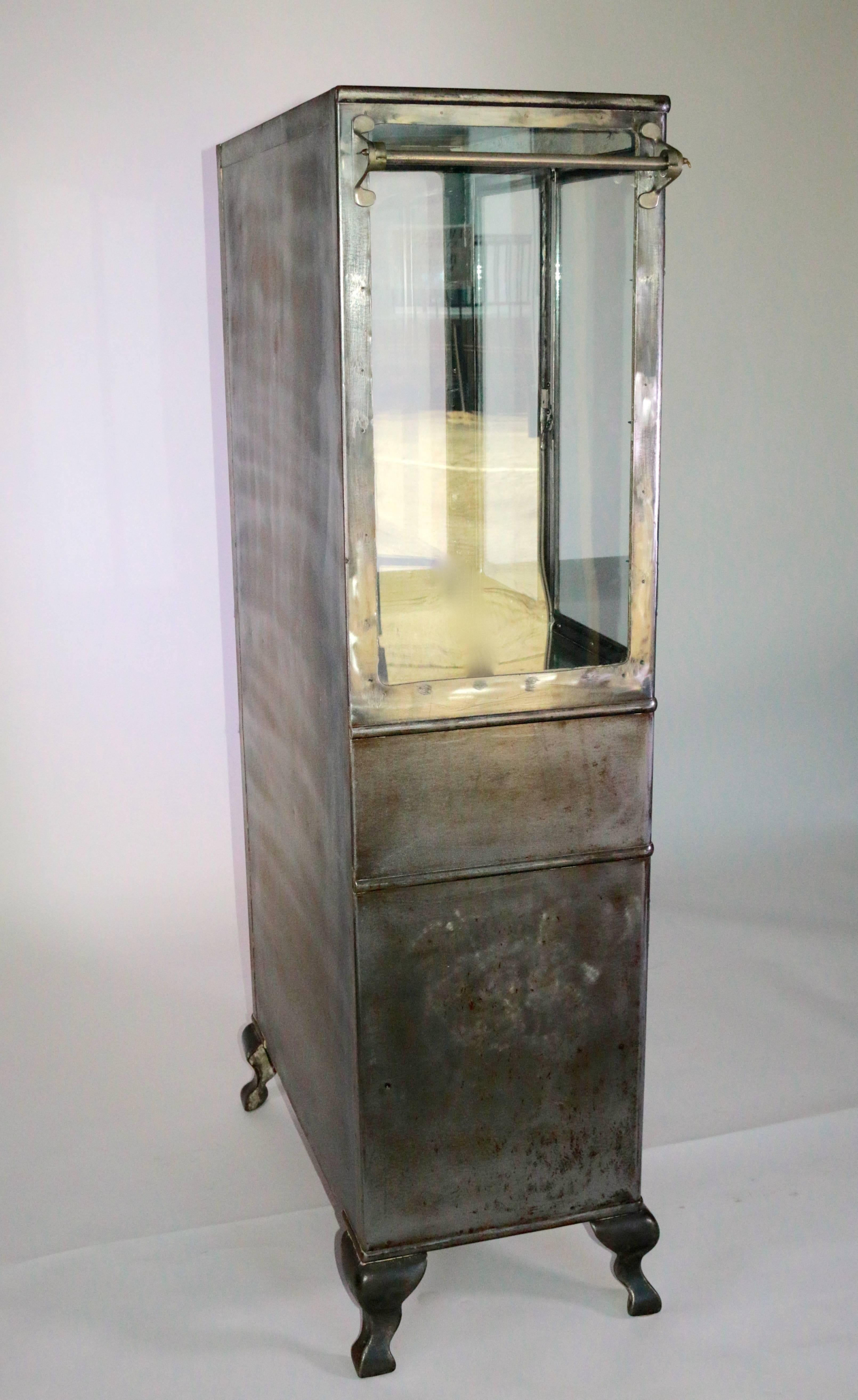 Industrial Modern 1920s Steel Metal Medical Cabinet 1