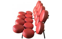 George Nelson Marshmallow Red Leather Sofa