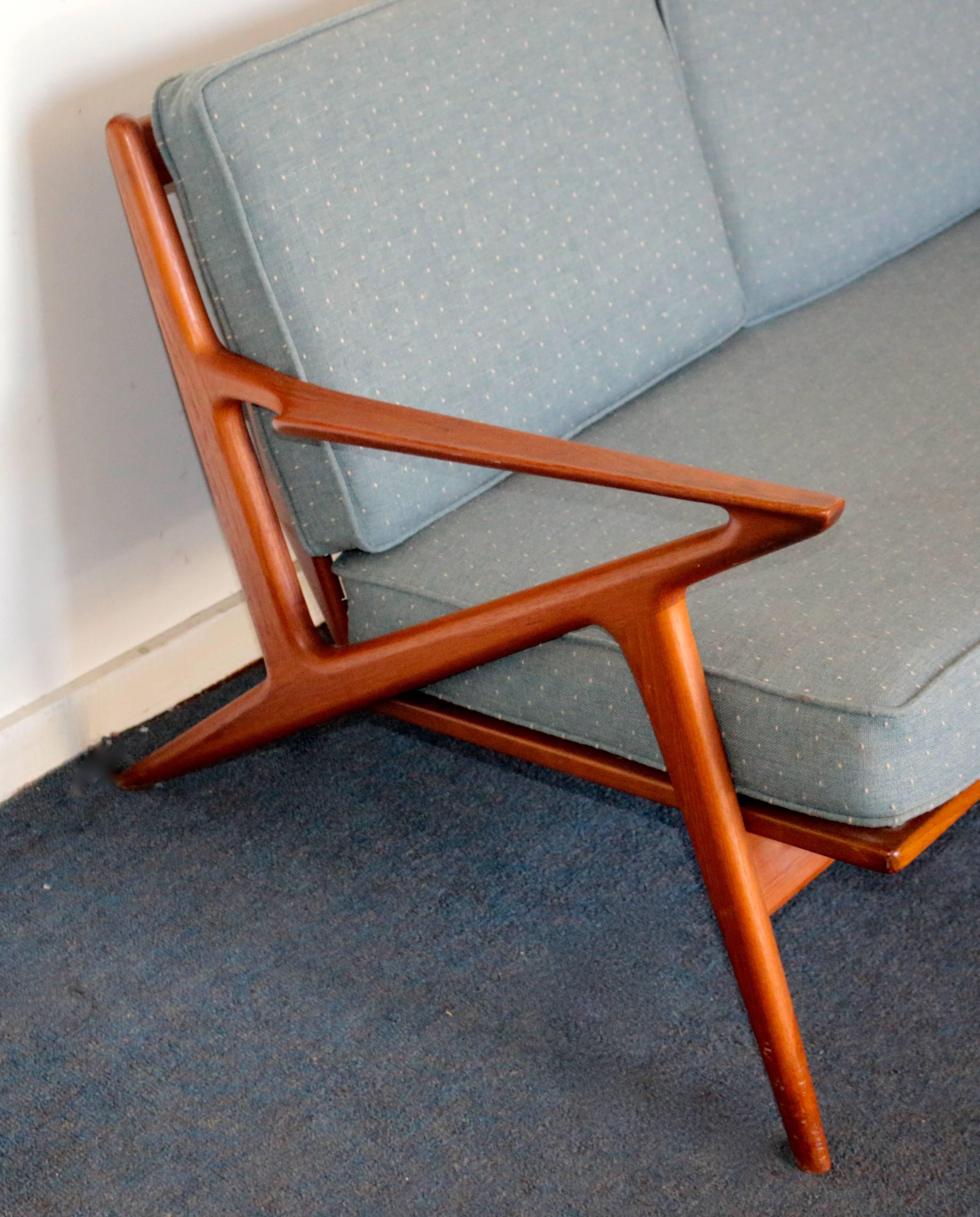 Poul Jensen Danish Mid-Century Modern 'Z' Teak Settee by Selig 4