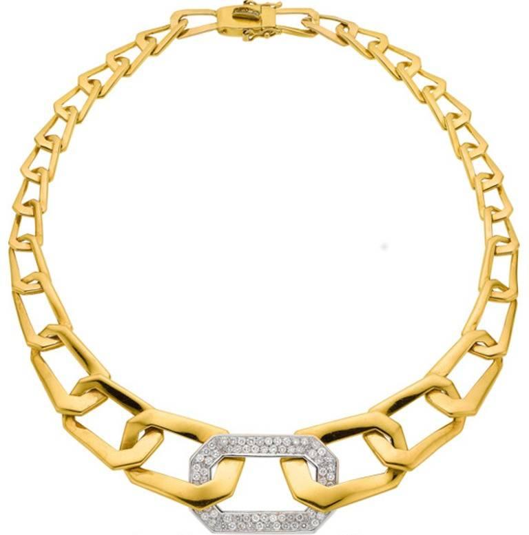 Diamond, Gold Necklace, Italian by Designer Nava Nencini For Sale