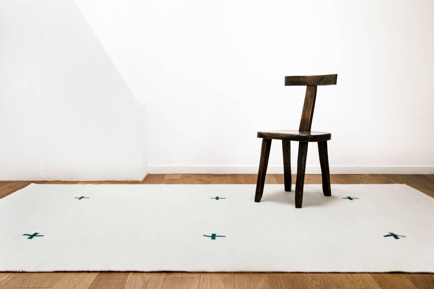 Hand-Woven Modern Dhurrie/Kilim Rug in Scandinavian Design, Available in many sizes.