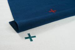 Modern Dhurrie/Kilim Rug in Swedish Design. Plus Cream/Green 6'x9'.