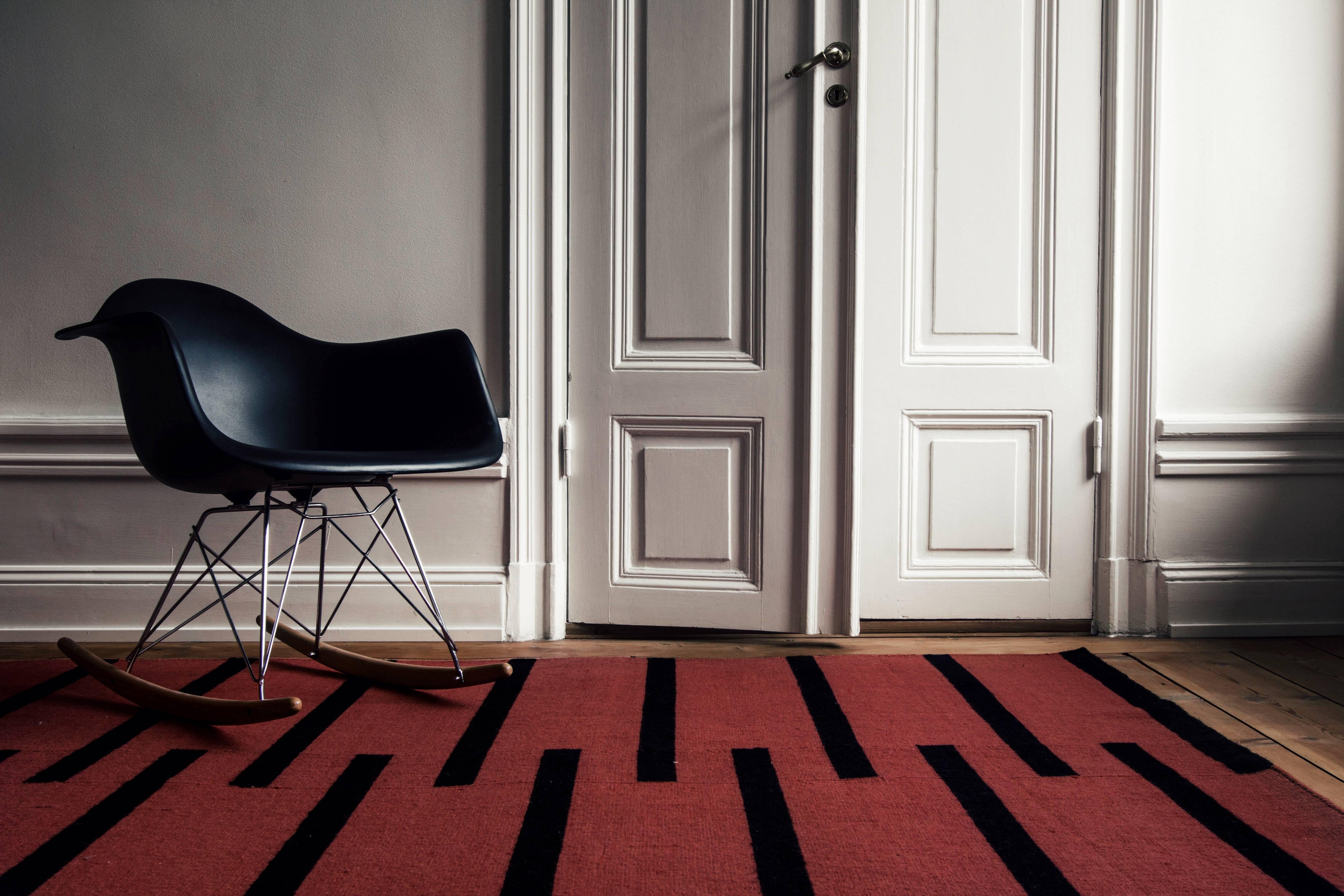 Indien Tapis Dhurrie/Kilim moderne au design scandinave, disponible dans de nombreuses tailles en vente