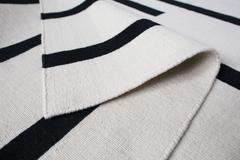 Tiger Cream/Black, Modern Dhurrie/Kilim Rug in Scandinavian Design