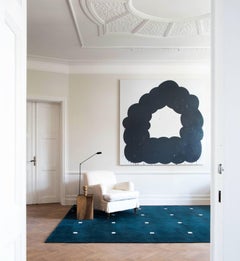 Modern Teal, Wool Cut Pile Rug in Scandinavian Design
