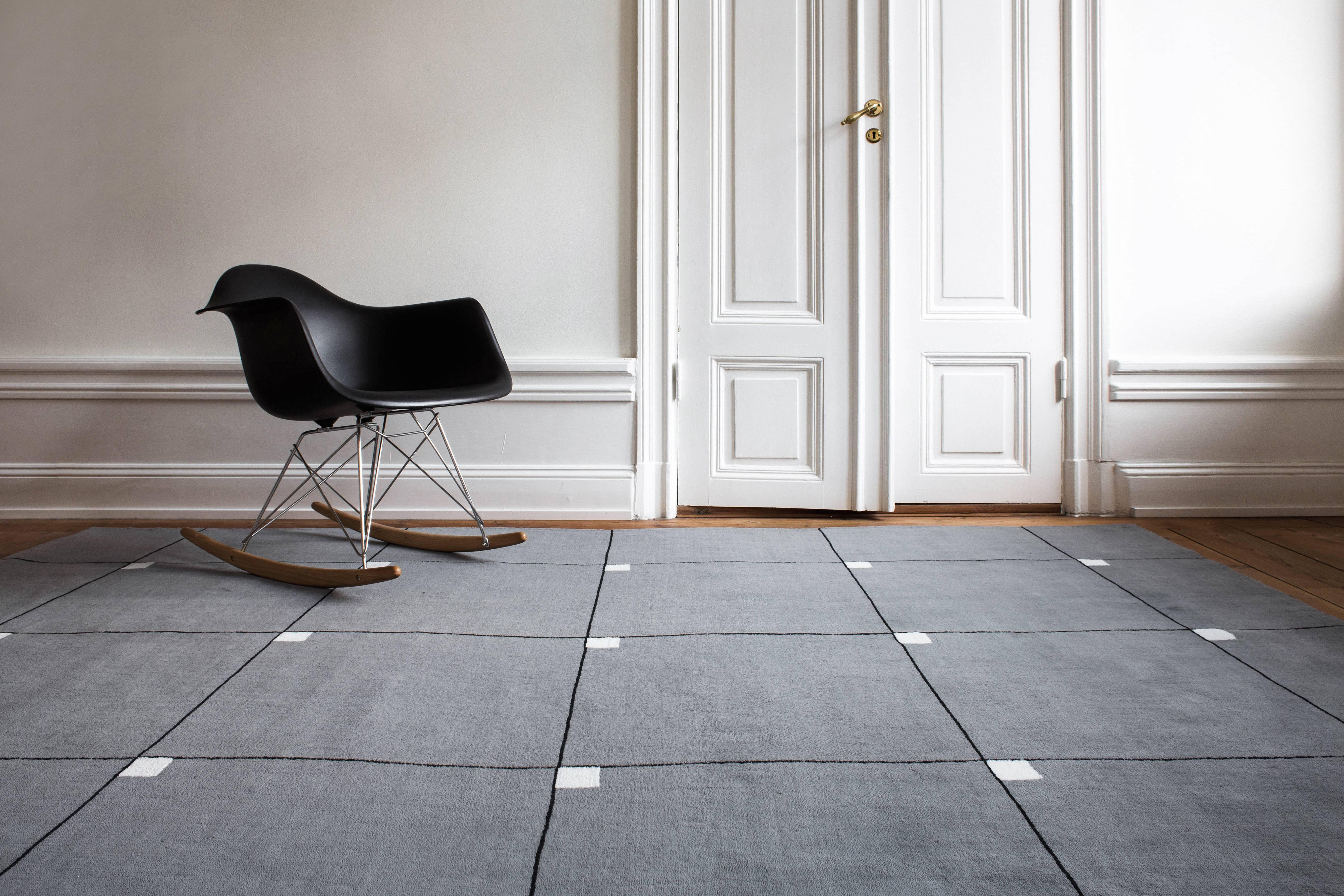 Modern, Gray. The timeless elegance of an early 20th century Swedish design inspired this collection. We’d like to think of it as a piece of art, for your floor to give your room a modern touch.

This plush cut-pile rug is made with New Zealand wool