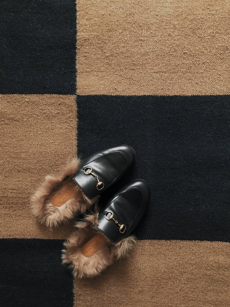 Square Tobacco, Modern Dhurrie/Kilim Rug in Scandinavian Design at 1stDibs