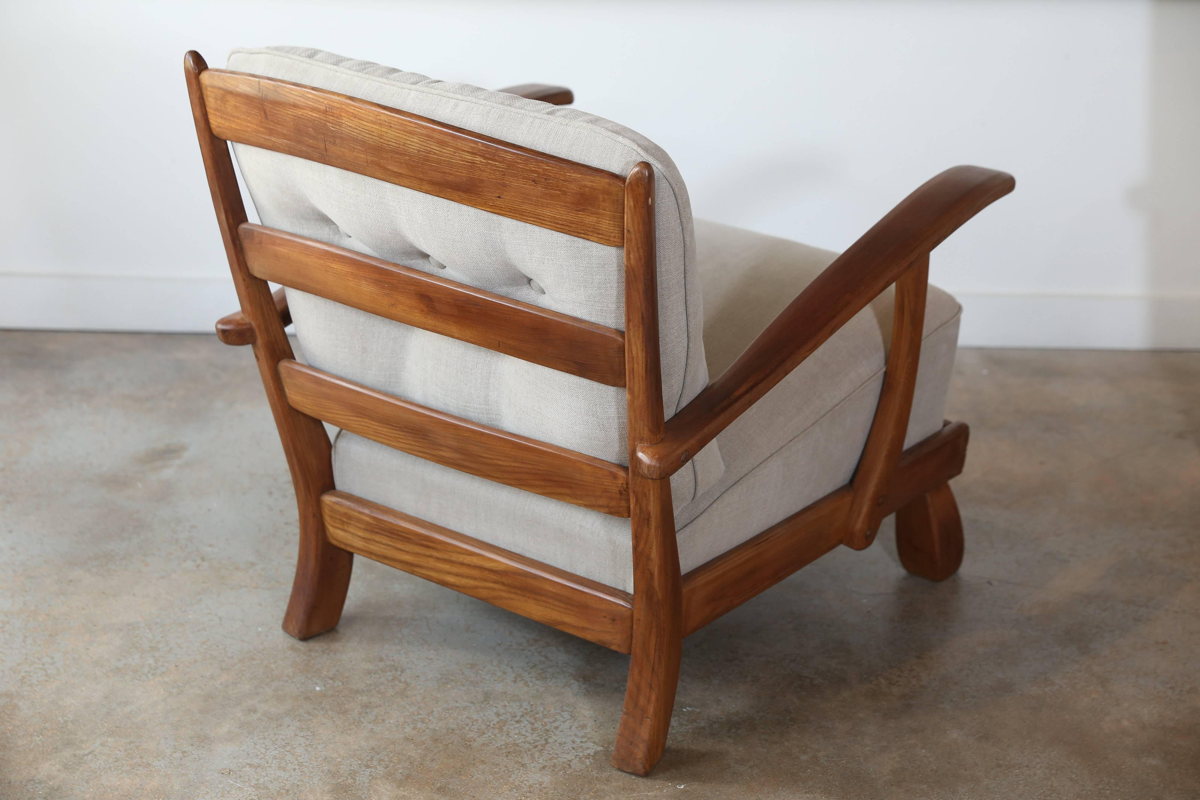 Hand-Carved Pair of 1960s Chairs