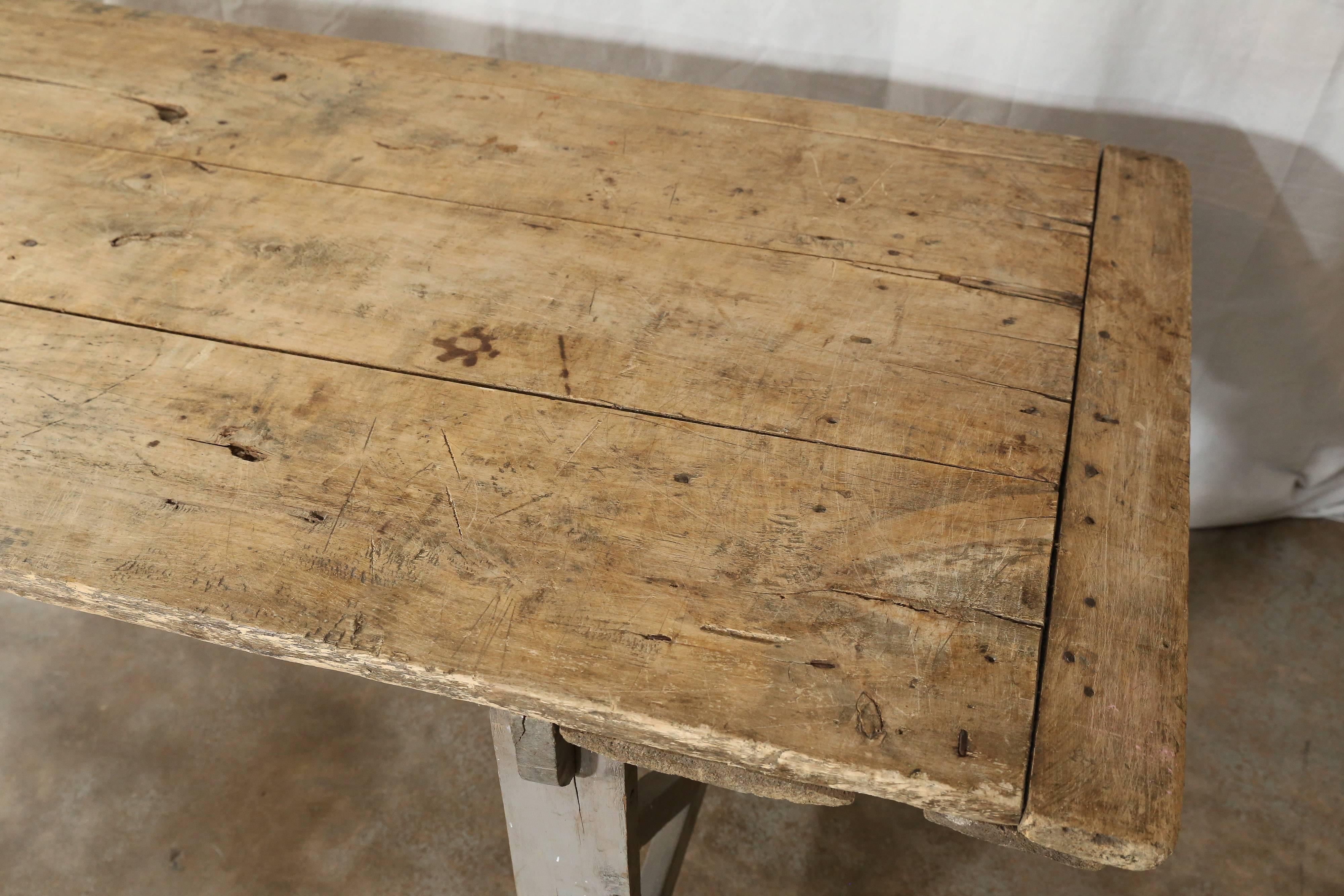 rustic sawhorse table