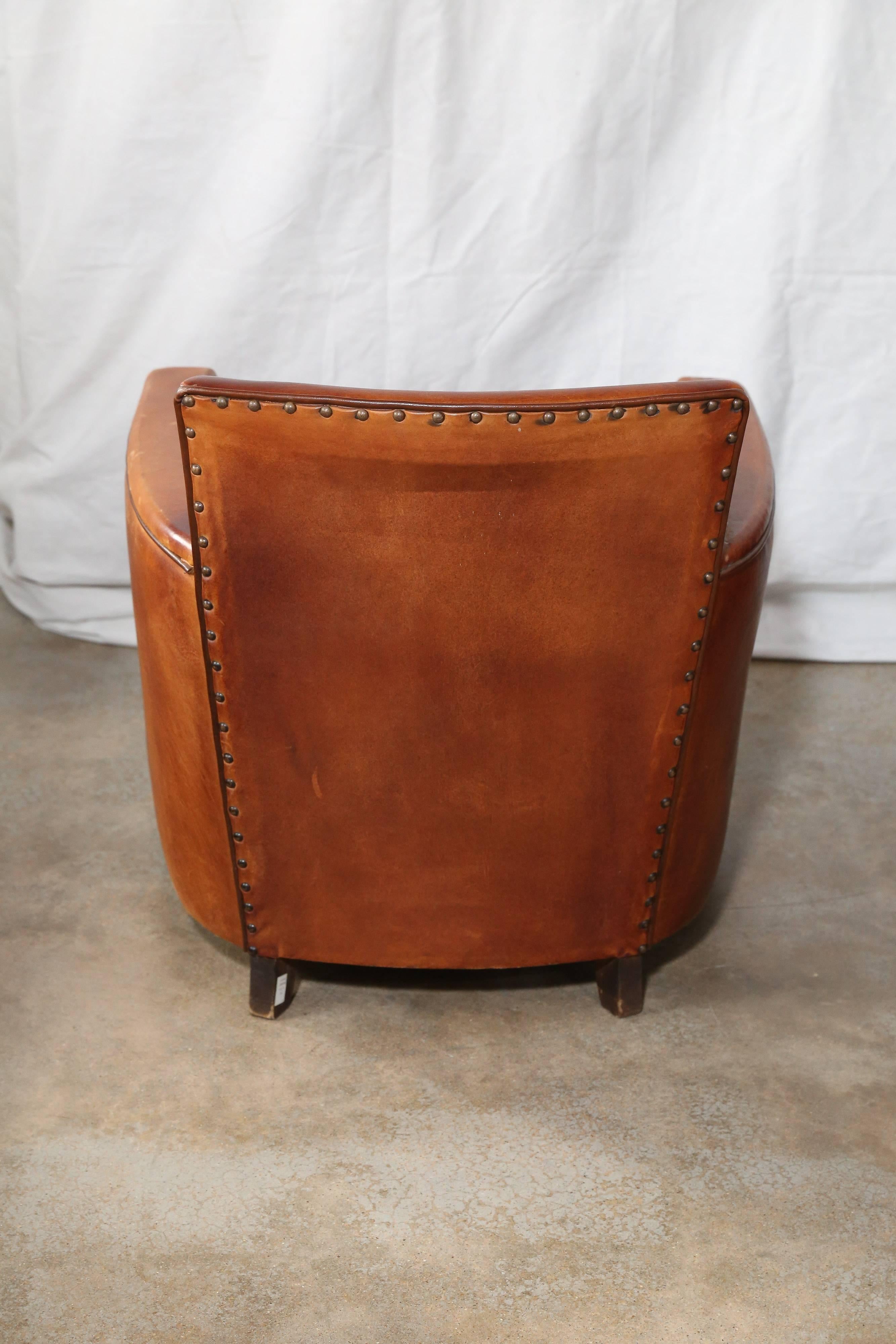 Pair of Vintage Leather Club Chairs 2