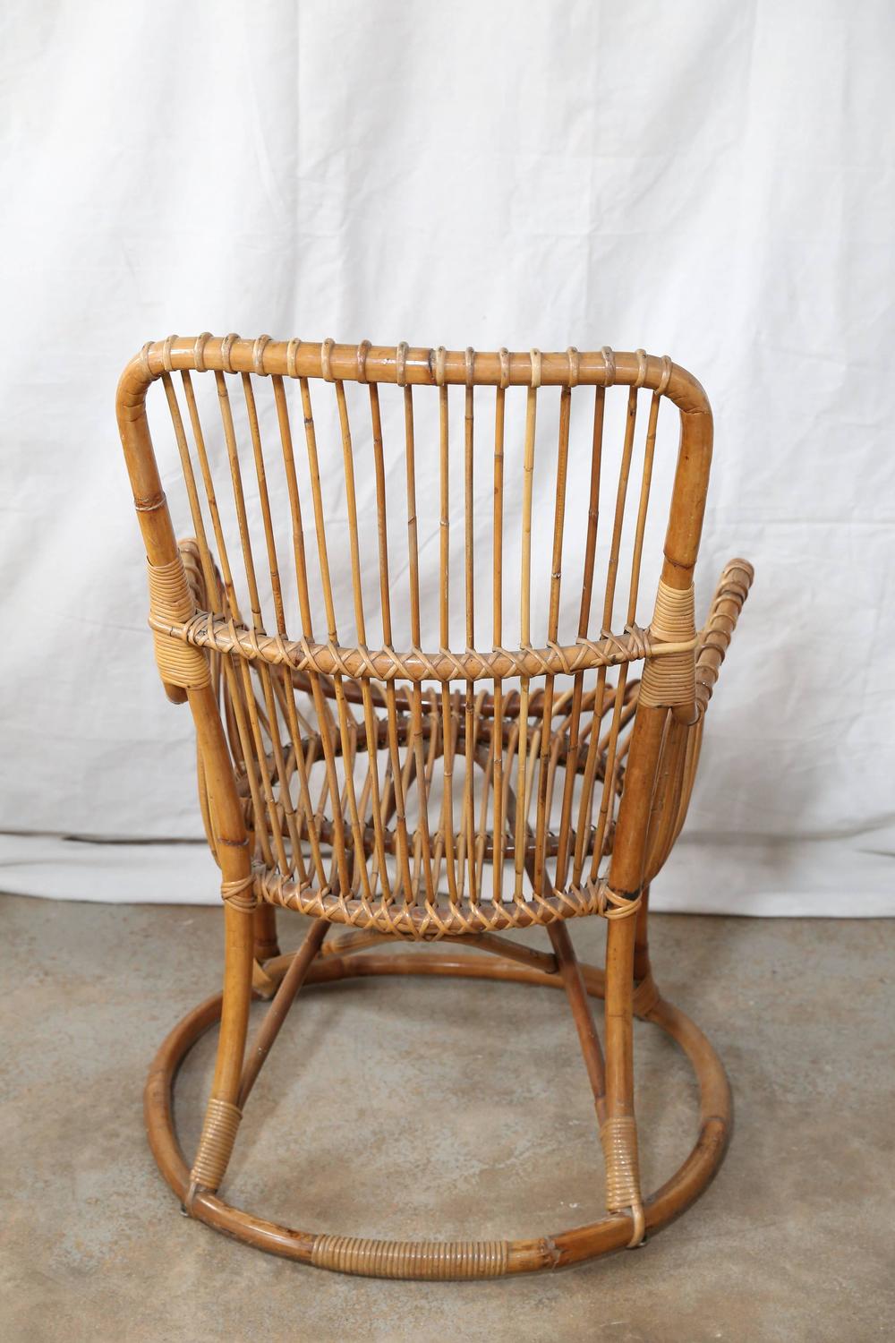 Pair of Vintage Rattan Chairs For Sale at 1stdibs